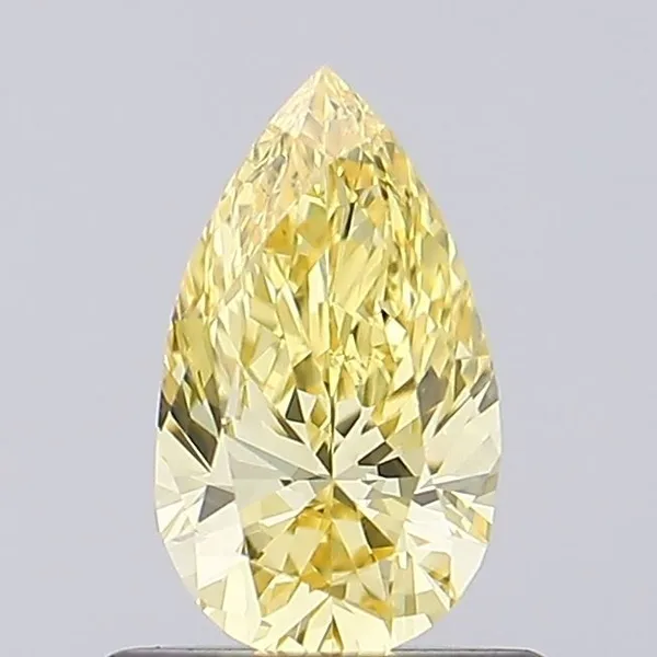 0.64ct PEAR Fancy Intense Yellow VVS2 Coloured Lab diamond