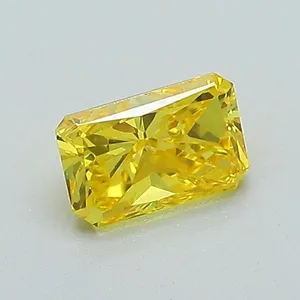 0.62ct RADIANT Fancy Vivid Yellow VVS2 Coloured Lab diamond