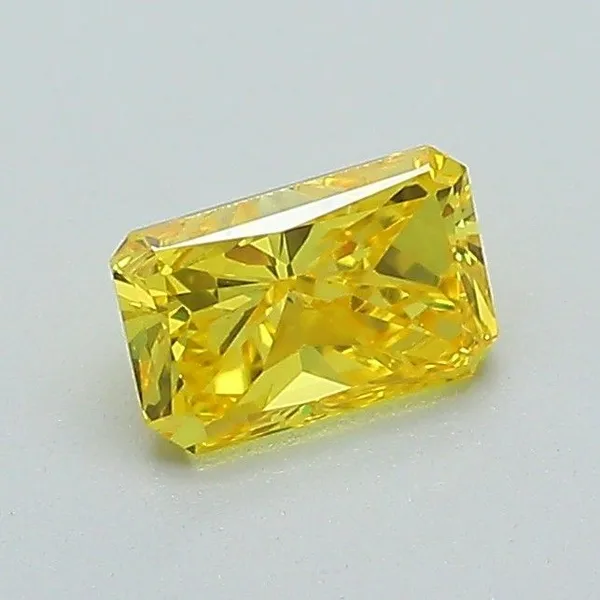 0.62ct RADIANT Fancy Vivid Yellow VVS2 Coloured Lab diamond