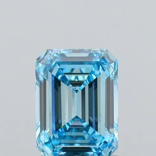 1.36ct EMERALD Fancy Vivid Blue VS1 Coloured Lab diamond