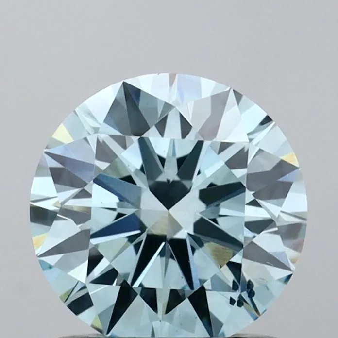 1.01ct ROUND Fancy Vivid Blue SI1 Coloured Lab diamond