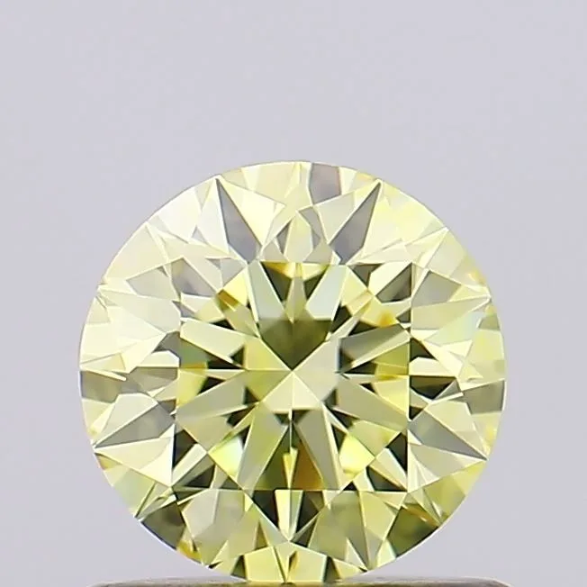 0.67ct ROUND Fancy Intense Yellow VVS2 Coloured Lab diamond