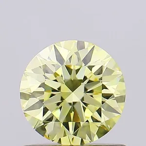 0.67ct ROUND Fancy Intense Yellow VVS2 Coloured Lab diamond