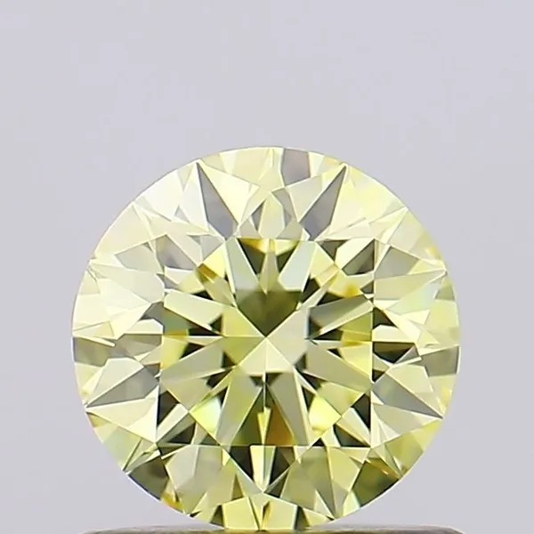 0.67ct ROUND Fancy Intense Yellow VVS2 Coloured Lab diamond