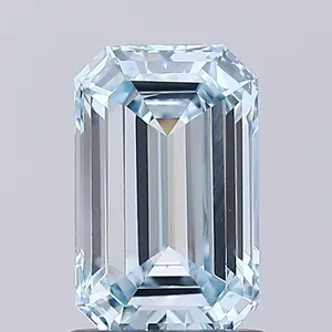 1.34ct EMERALD Fancy Blue VS1 Coloured Lab diamond