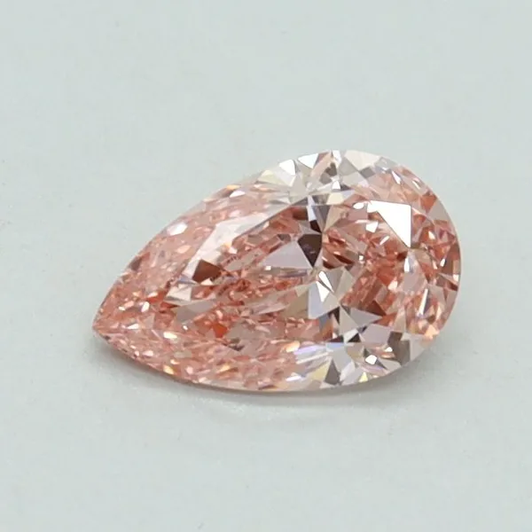 0.43ct PEAR Fancy Vivid Pink VVS2 Coloured Lab diamond