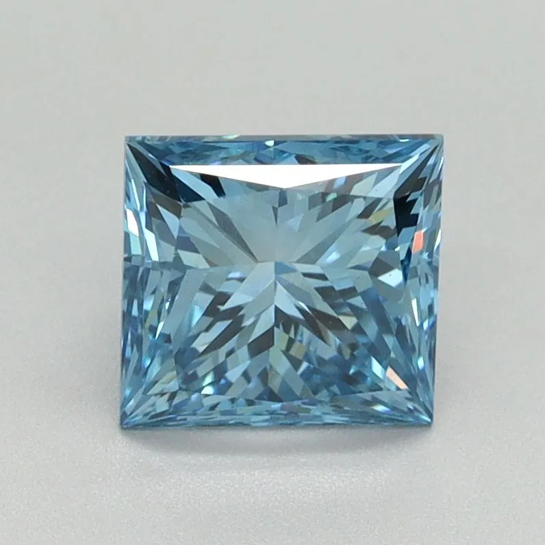 1.52ct PRINCESS Fancy Vivid Blue VS1 Coloured Lab diamond