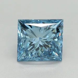 1.52ct PRINCESS Fancy Vivid Blue VS1 Coloured Lab diamond