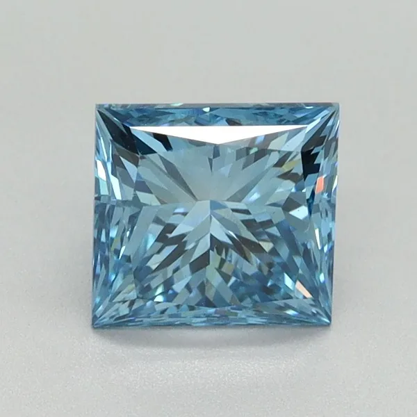 1.52ct PRINCESS Fancy Vivid Blue VS1 Coloured Lab diamond
