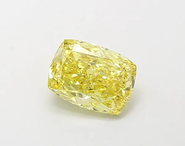 1.05ct CUSHION Fancy Intense Yellow VS2 Coloured Lab diamond