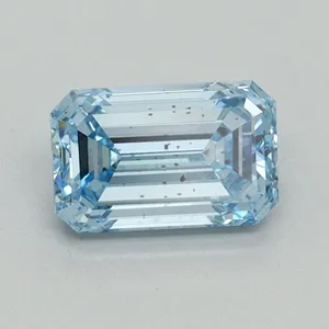 1ct EMERALD Fancy Vivid Blue SI1 Coloured Lab diamond