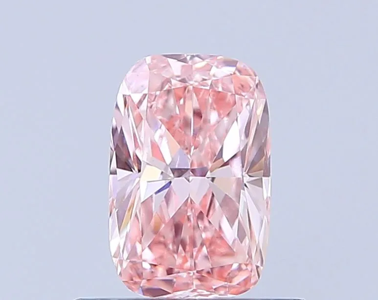 0.58ct CUSHION Fancy Vivid Pink VVS2 Coloured Lab diamond