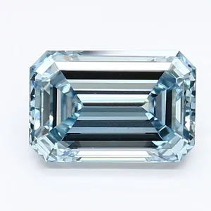 1.13ct EMERALD Fancy Intense Blue VS1 Coloured Lab diamond