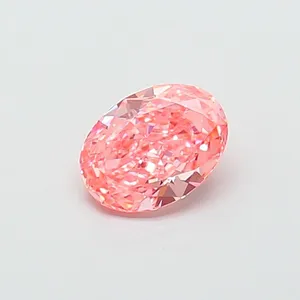1.08ct OVAL Fancy Vivid Pink VS1 Coloured Lab diamond