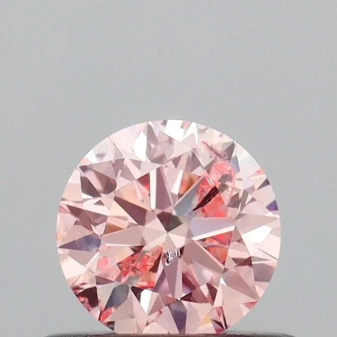 0.46ct ROUND Fancy Intense Pink I1 Coloured Lab diamond