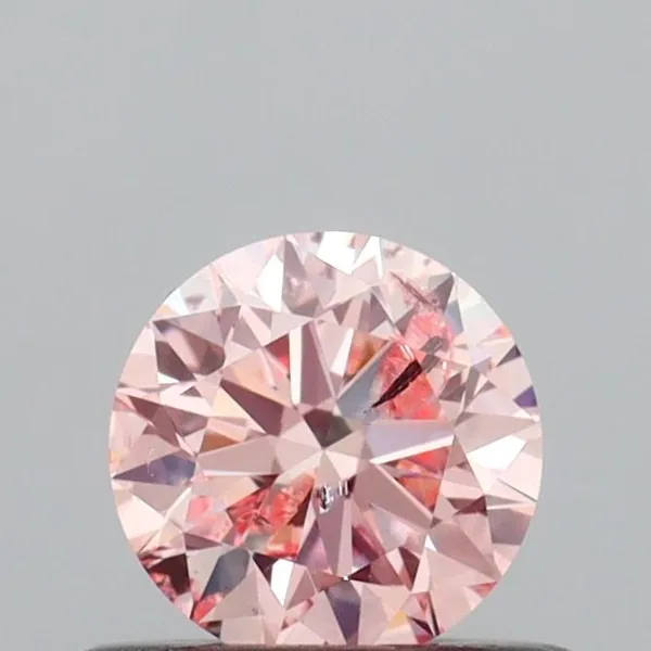 0.46ct ROUND Fancy Intense Pink I1 Coloured Lab diamond