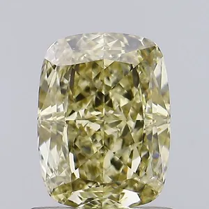 0.98ct CUSHION Fancy Yellow VS1 Coloured Lab diamond
