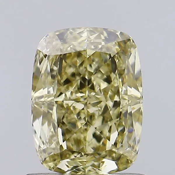 0.98ct CUSHION Fancy Yellow VS1 Coloured Lab diamond