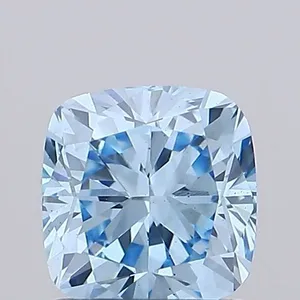 0.74ct CUSHION Fancy Vivid Blue VS2 Coloured Lab diamond