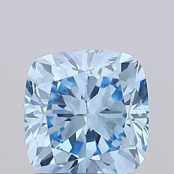 0.74ct CUSHION Fancy Vivid Blue VS2 Coloured Lab diamond