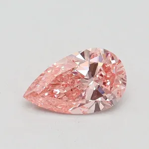 0.53ct PEAR Fancy Intense Pink SI1 Coloured Lab diamond