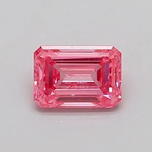 0.5ct EMERALD Fancy Vivid Pink SI2 Coloured Lab diamond