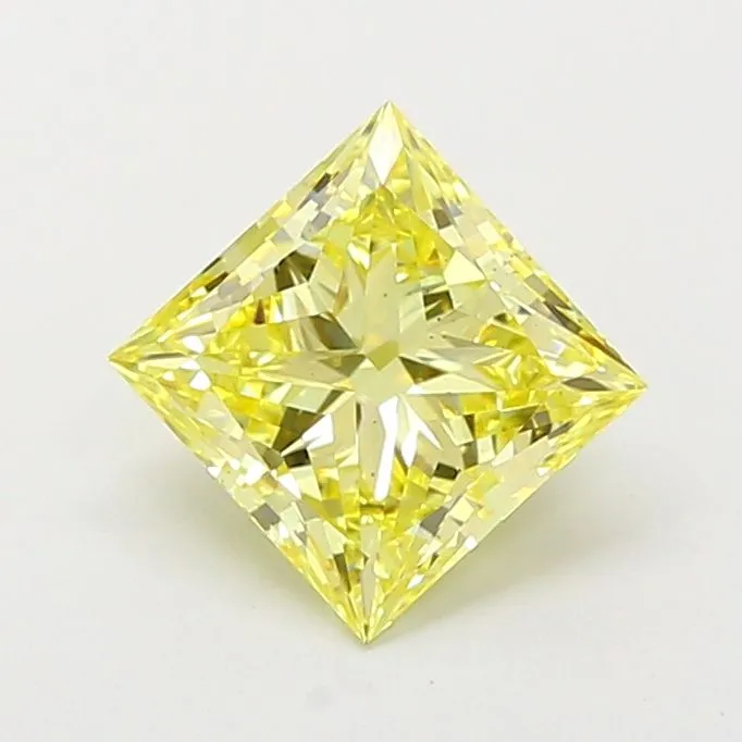 1.80ct PRINCESS Fancy Intense Yellow VS2 Coloured Lab diamond