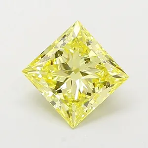 1.8ct PRINCESS Fancy Intense Yellow VS2 Coloured Lab diamond