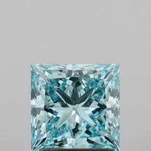 1.82ct PRINCESS Fancy Vivid Blue VS1 Coloured Lab diamond