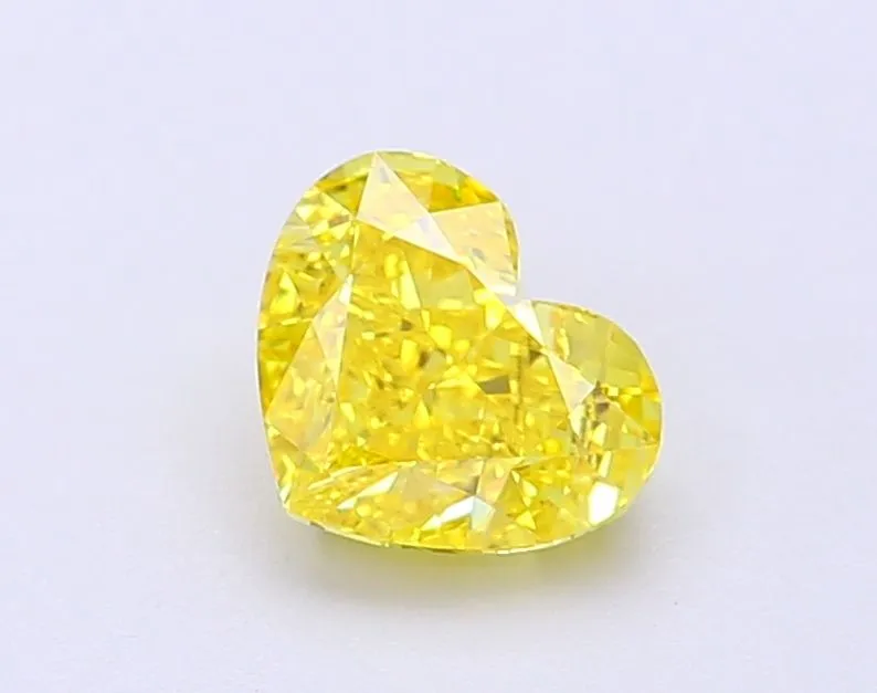 1.12ct HEART Fancy Vivid Yellow VS1 Coloured Lab diamond