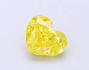 1.12ct HEART Fancy Vivid Yellow VS1 Coloured Lab diamond
