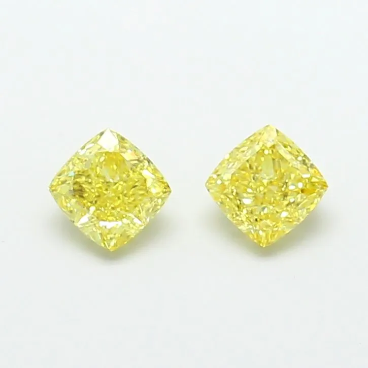 1.01ct CUSHION Fancy Intense Yellow VS1 Coloured Lab diamond