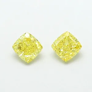 1.01ct CUSHION Fancy Intense Yellow VS1 Coloured Lab diamond
