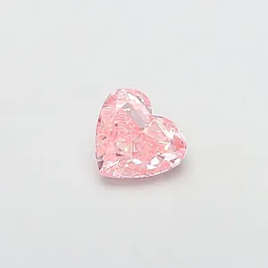 0.91ct HEART Fancy Vivid Pink VS1 Coloured Lab diamond