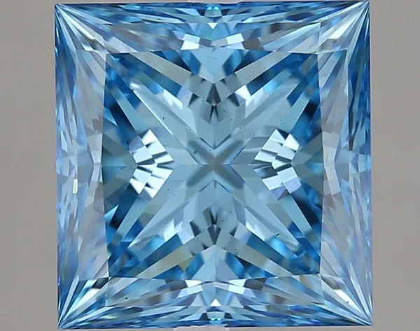 3.32ct PRINCESS Fancy Vivid Blue VS2 Coloured Lab diamond