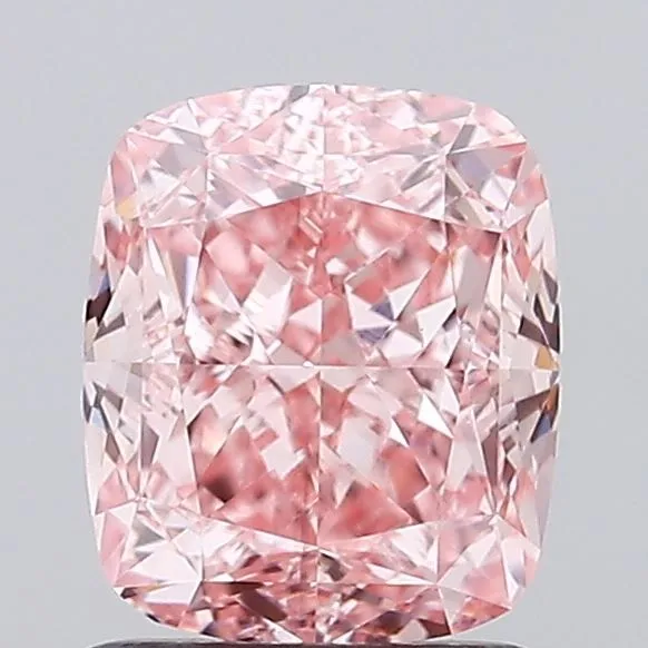 1.43ct CUSHION Fancy Vivid Pink VS1 Coloured Lab diamond