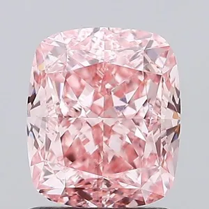 1.43ct CUSHION Fancy Vivid Pink VS1 Coloured Lab diamond