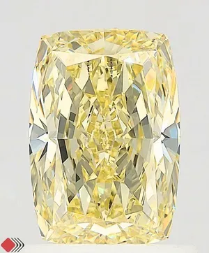 1.08ct CUSHION Fancy Intense Yellow VVS1 Coloured Lab diamond