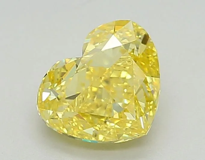 1.23ct HEART Fancy Intense Yellow VVS1 Coloured Lab diamond