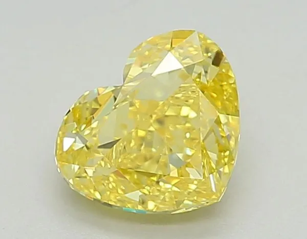 1.23ct HEART Fancy Intense Yellow VVS1 Coloured Lab diamond