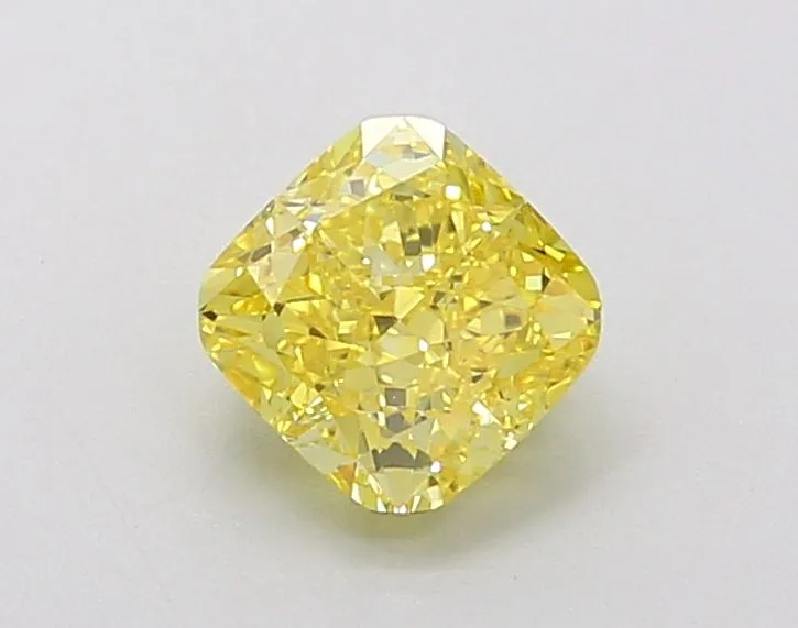 1.09ct CUSHION Fancy Vivid Yellow VVS2 Coloured Lab diamond