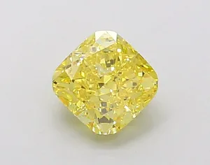 1.09ct CUSHION Fancy Vivid Yellow VVS2 Coloured Lab diamond