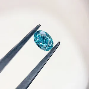 1.04ct OVAL Fancy Vivid Blue VVS2 Coloured Lab diamond