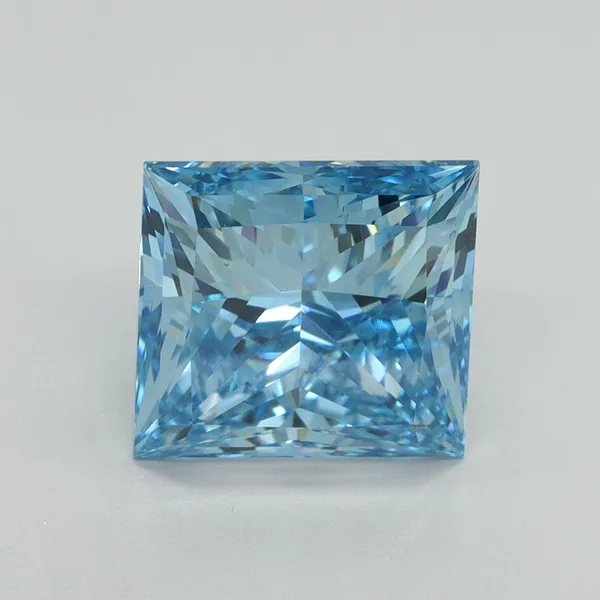 4.01ct PRINCESS Fancy Vivid Blue VS1 Coloured Lab diamond