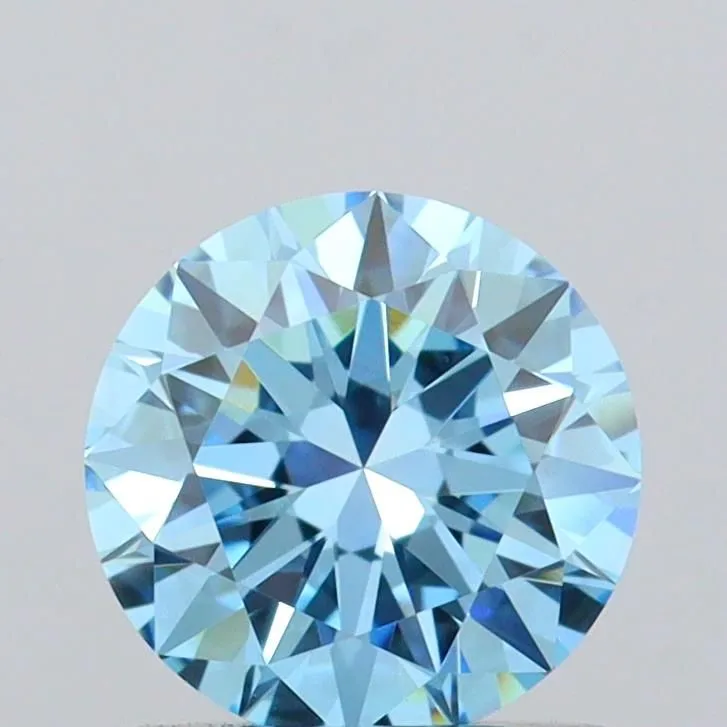 0.82ct ROUND Fancy Vivid Blue VVS2 Coloured Lab diamond