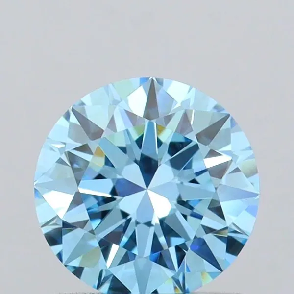 0.82ct ROUND Fancy Vivid Blue VVS2 Coloured Lab diamond