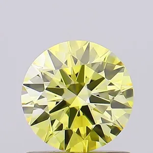 0.7ct ROUND Fancy Yellow VVS1 Coloured Lab diamond