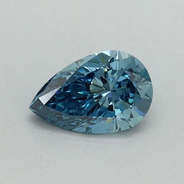 0.42ct PEAR Fancy Vivid Blue VS1 Coloured Lab diamond