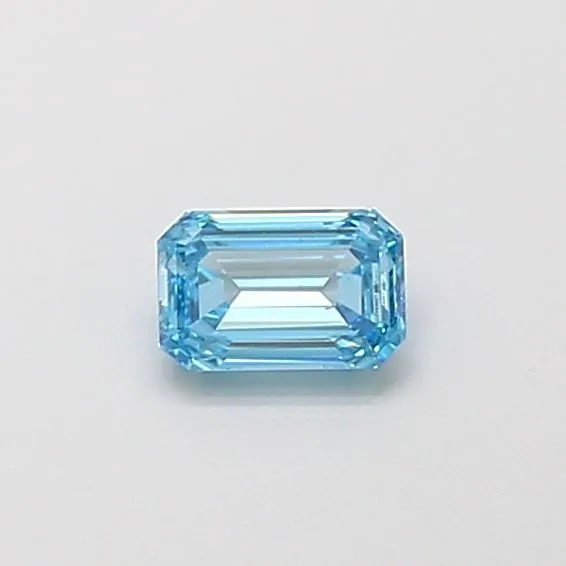 0.3ct EMERALD Fancy Vivid Blue VS2 Coloured Lab diamond