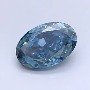 1ct OVAL Fancy Intense Blue SI1 Coloured Lab diamond